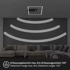 Briloner 3770-015 -LED Mennyezeti lámpa érzékelővel FRAME LED/14W/230V 3000K 32x30 cm fekete