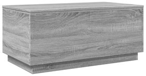 szürke sonoma színű dohányzóasztal LED-lámpákkal 90x50x40 cm