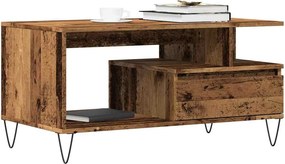 vidaXL antik fa színű szerelt fa dohányzóasztal 90 x 49 x 45 cm