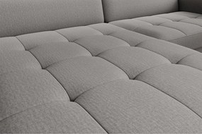 Szürke bársony kinyitható-tárolóhelyes sarokkanapé (bal oldali-heverő résszel) Gomsi – ELTAP