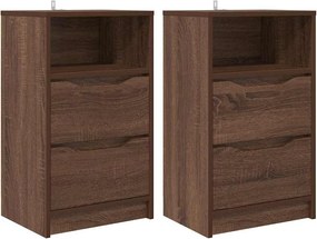 vidaXL Éjjeliszekrények 2 pcs Barna Tölgy 40 x 30 x 467 cm Faanyag