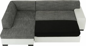 Ülőgarnitúra, fehér/szürke melír, balos, MINERVA