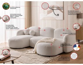 Krémszínű buklé (U alakú) sarokkanapé Orbit – Ropez