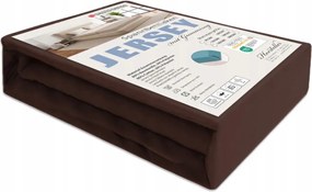 Jersey gumis lepedő barna 90x200 cm