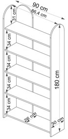 Regál Kakulu 1 (zafír tölgy + fehér) . 1093008