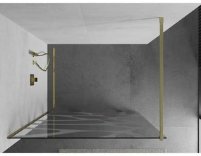 Mexen Kioto, Walk-In zuhany paraván 80 x 200 cm, 8 mm átlátszó üveg fehér mintás, arany matt profil, 800-080-101-55-97