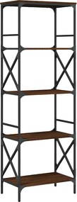 vidaXL 5 szintes barna tölgy színű szerelt fa könyvespolc 56x35x171 cm