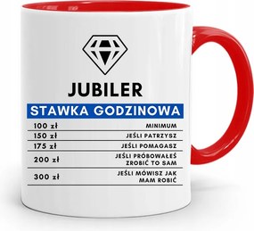 Ékszerésznek Bögre Piros Ékszer Óradíj Nyomtatott Fényképpel