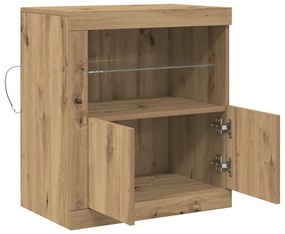 LED lámpás oldalszekrény Artisan tölgy 60,5x37x67 cm