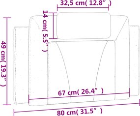 fekete műbőr fejtámla párna Viana 80 cm