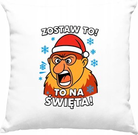 Karácsonyi díszpárna, fehér