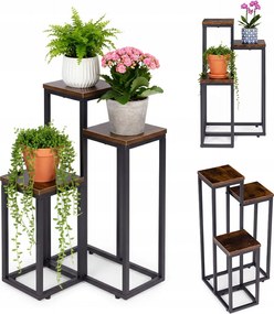 Virágágyás álló virágtartó állvány díszek 3 polc loft ModernHome
