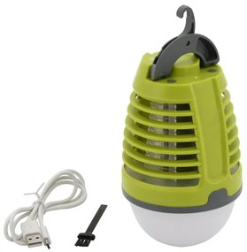 LED Hordozható újratölthető lámpa rovarcsapdával LED/2W/3,7V IPX4 zöld
