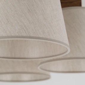 Brilagi - Felületre szerelt csillár LATTE 5xE27/15W/230V fenyő/krémszínű