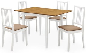5-részes fehér MDF étkezőgarnitúra