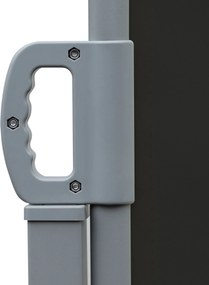Outsunny Kétoldalas Napellenző Magánéleti Képernyő, kihúzható napernyő 6L x 1.80H m Magas Sűrűségű Anti-UV Poliészter 180 g/m² Szürke és Fekete | Aoso