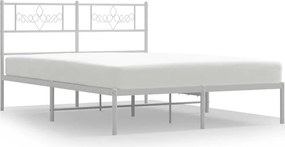 vidaXL fehér fém ágykeret fejtámlával 135 x 190 cm