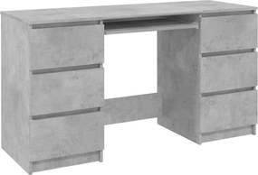 vidaXL betonszürke szerelt fa íróasztal 140 x 50 x 77 cm