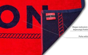 Balaton 2024 kék-piros strandtörölköző