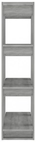 szürke sonoma színű térelválasztó könyvszekrény 80x30x123,5 cm