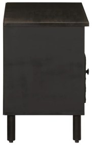 fekete tömör mangófa TV-szekrény 80 x 33 x 46 cm