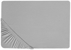 Világosszürke pamut gumis lepedő 200 x 200 cm HOFUF Beliani