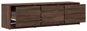 barna tölgy színű szerelt fa LED-es TV-szekrény 140x34x40 cm