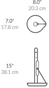 Simplehuman papírtörlő tartó, 17 cm-es tekercsekszámára, fehér acél