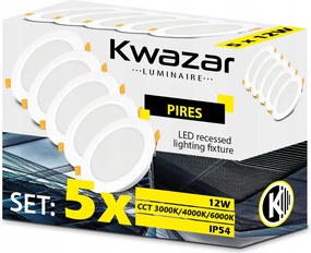 Led Panel Süllyesztett Mennyezeti Fürdőszoba Betét 12W IP54 230V Változtatható Szín