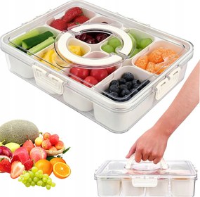 Uzsonnás Tányér Fedéllel Uzsonnás Doboz 8 Rekesszel