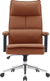 Irodai szék, barna camel ekobőr/króm, KAHIL