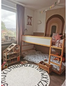 Krémszínű mosható kézi szövésű pamut gyerek szőnyeg ø150 cm ABC Natural Black – Lorena Canals