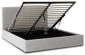 Krém Bársony Franciaágy Ágyneműtartóval. 160×200 MARSYLIA