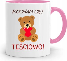 Rózsaszín Bögre Anyósnak Szeretlek Anyósosan nyomott mintával