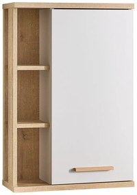 Krémszínű fali fürdőszoba szekrény tölgyfa dekorral 50,5x74,5 cm Quickset 966 – Pelipal