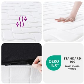 közepes keménységű zsebrugós matrac 140 x 190 cm