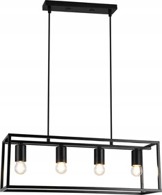 Függő mennyezeti lámpa E27x4 Diu fekete keret Gtv