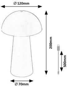 Rabalux 76038 - MIREO kültéri LED-lámpa, érintős fényerőszabályzóval, 1,5 W/5 V, IP44, 1200 mAh, USB, zöld