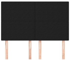 fekete szövet fejtámla 144x5x118/128 cm