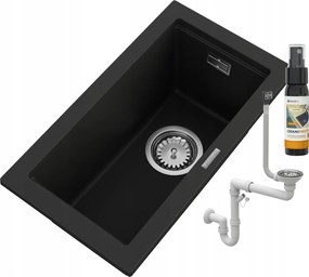 Gránit Függesztett Mosogató Keskeny Pultra Szerelhető Túlfolyó Téglalap TUGA28