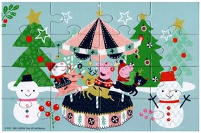 PEPPA MALAC hóemberrel gyermek puzzle 4 az 1-ben, 19x29 cm