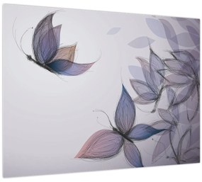 Kép - karikatúra, pillangók (üvegen) (70x50 cm)