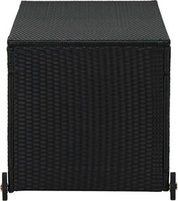 Fekete Polyrattan Kerti Tárolóláda 120 X 65 X 61 Cm
