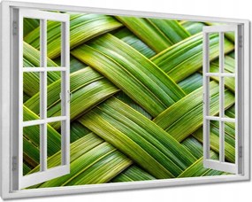 Vászonkép 90x60 Zöld fonott Zöld rattan fonott lemez