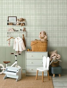 Holden Decor Adventure Awaits Ivy Plaid zöld kockás papír tapéta – 14000