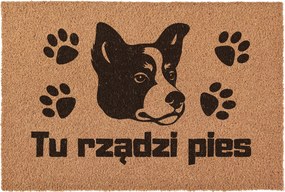 Lábtörlő Itt a Kutya Uralkodik Ajándék az ajtóra kókusz 60x40