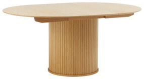 Kerek bővíthető étkezőasztal tölgyfa dekorral ø 120 cm Nola – Unique Furniture