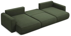 Khaki kinyitható-tárolóhelyes (U alakú) sarokkanapé Kapua – Makamii