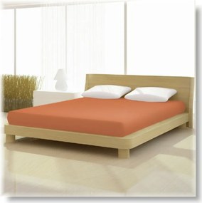 Pamut elasthan de luxe tégla színű gumis lepedő 140/160x200/220 cm-es matracra