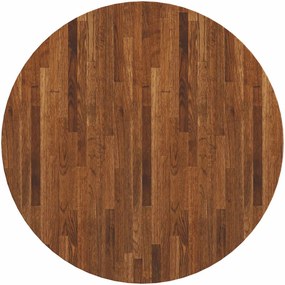 vidaXL Asztallap Világos Barna Ø 80 x 4 cm Tömör Tölgyfa